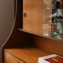 Avalon Mid-Century Teak Highboard with Glazed Display Top Image 6