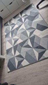 Grey Modern Geometric Rug 120cm x 170cm