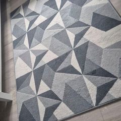 Grey Modern Geometric Rug 120cm x 170cm