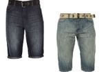 Lee Cooper Poly Belt Men's Dark Wash & Mid Wash Denim Jean Shorts (Set of TWO) - Size XXXXL - Brand New & Tagged