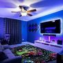 Blacklight Tree of Life Rug, UV Reactive Neon Fluorescent Area Rug, Non-slip Luminous Life Tree Moon & Sun Carpet, Glow in The Dark Boho Decor for Playroom Bedroom Living Room 180x120cm Image 4