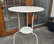 white garden table