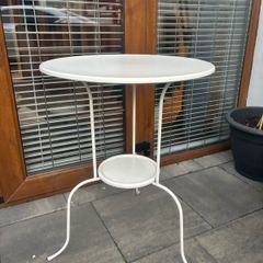 white garden table