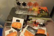 Halloween Napkins Pumpkin Scatter Table settings &amp; fun rings