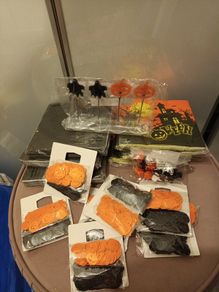 Halloween Napkins Pumpkin Scatter Table settings & fun rings