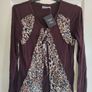BNWT South Lodge designed in London brown V neck  leopard print long sleeve top size 1 UK10/12 EU38/40 Postage included Image 2