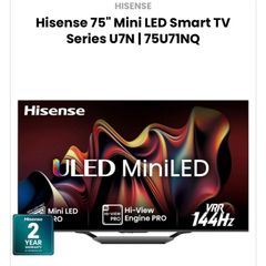 Hisense 75" Mini LED Smart TV Series U7N | 75U71NQ
