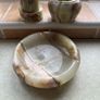 Vintage Japanese Green/Brown 1960's Onyx Marble Stone 3 pce set Image 6