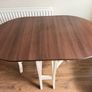 Cream and walnut-effect gateleg drop leaf table Image 2