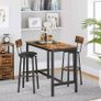 NEW SALE Bar Stools, Set of 2 PU Upholstered Breakfast Stools, 75.4 cm Tall Seat, Footrest, Simple Assembly, Industrial, for Dining Room Kitchen Counter Bar, Rustic Brown and Black Image 5