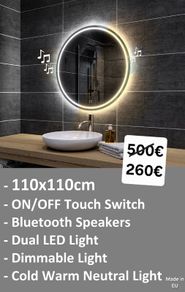 LED Bathroom Mirror 110x110cm