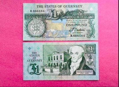 Guernsey. 1 Pound 1991 Pick 52b  UNCIRCULATED