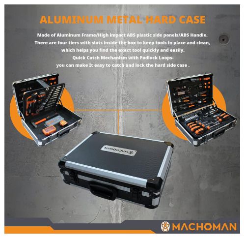 MACHOMAN 146 Piece Professional Aluminum Case with Multiple Tools