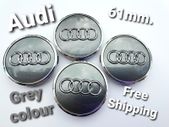 Set/4x 61mm AUDI Gloss GREY 3D alloy wheel centre caps cap 4M0601170JG3 Hub Cover