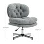 Armless office chair, comfortable desk chair with padded seat and adjustable height, Gray Image 2