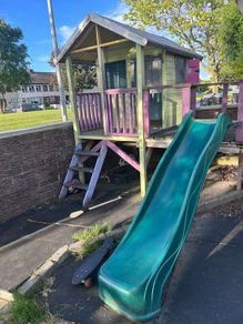 Wooden Children Playhouse with Slide