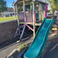 Wooden Children Playhouse with Slide