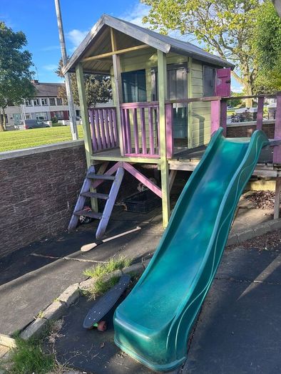 Wooden Children Playhouse with Slide