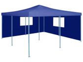 Folding Gazebo with 2 Sidewalls 5x5 m Blue