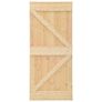 Sliding Door with Hardware Set 80x210 cm Solid Pine Wood Image 2