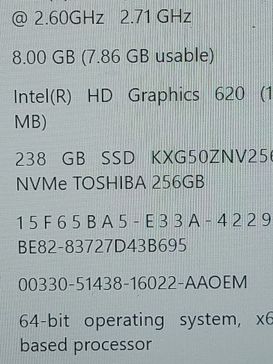DELL Latitude 5490, Intel Core i5-7300U CPU, 2.71GHz. 8GB Ram, 256GB SSD, Windows 10 Pro, Microsoft Edge, Chrome and VLC