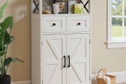Sideboard Cabinet,Kitchen Storage Cabinet with 2 Drawers and Open Shelf,Modern High Capacity Unit Cupboard for Living Room,Kitchen,Home,White
