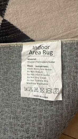 PureCozy Checkered Rug 200 x 300cm Machine Washable
