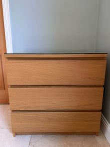 Ikea Malm Chest 3 Drawers - Oak