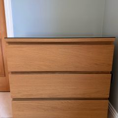 Ikea Malm Chest 3 Drawers - Oak