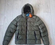 Superdry Mens Khaki Hooded Sports Puffer Jacket