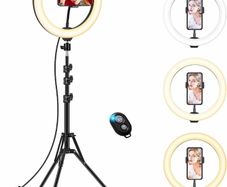 10 inch Ring Light with Tripod Stand & Phone Holder, Selfie Ringlight with Remote for Phone, 70" Tall Circle Light, LED Ring Lamp