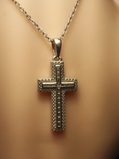 Sterling Silver Solid Cross and Chain