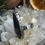 1 Orthoceras Extinct Natural Fossil Black White Handcrafted Ring size 8 Image 5
