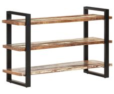 Sideboard with 3 Shelves 120x40x75 cm Solid Reclaimed Wood