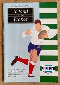 Very Rare 1991 Ireland v France - Five Nations Championship Programme