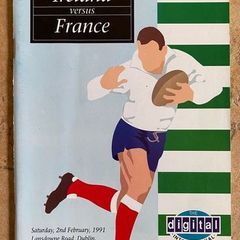Very Rare 1991 Ireland v France - Five Nations Championship Programme