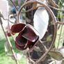 Vintage wrought iron ceiling lamp with small roses Image 2