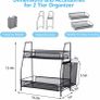Countertop organizer for bathroom counter, the organizer for bedroom, spice rack organizer for kitchen counter shelf with small basket Image 2