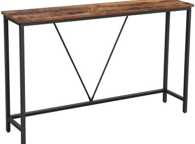 console table, hall table, side table, entrance area, living room, stable steel frame, industrial design, vintage brown-black
