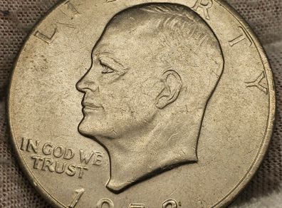 USA United States 1972 Eisenhower 1 Ike Dollar Apollo 11 Moon  Landing