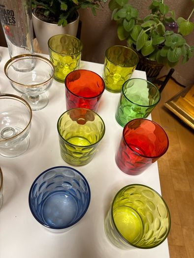 Large set of various glasses