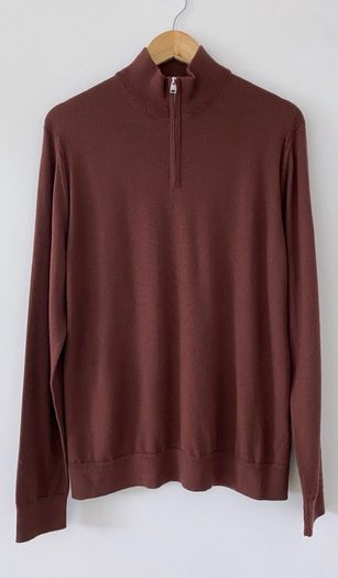 Jaeger Merino Wool and Silk Half Zip Jumper