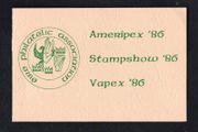 1986 Ireland Ameripex Stamp Exhibition Booklet complete by the Eire Philatelic Association (EPA) including 2 22p Love Commemorative stamps with drawing of White House on the reverse