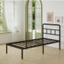 Black Single Bed Frame with Curved Headboard Image 2