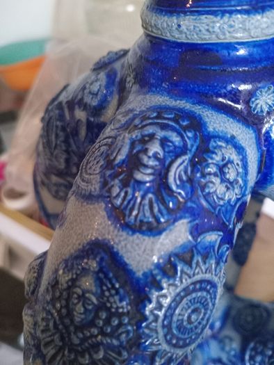 Antique German Westerwald Salt Glazed Ewer.