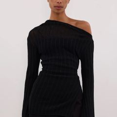 DISSH Bowie black long sleeve knit top size S