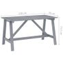 Garden Dining Table Grey 140x70x73.5 cm Solid Acacia Wood Image 6