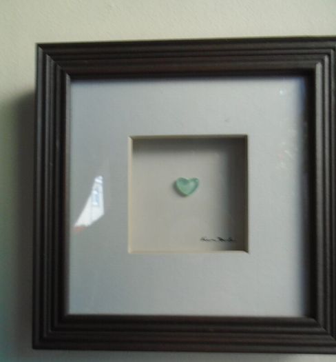 Wall art, Home decor, Sea glass picture, Shadow box pictureValentine's Day gift