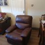 Brown leather recliner armchair Image 4