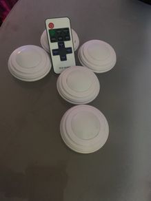 Wireless LED Puck Lights with RF Remote Control Battery Operated